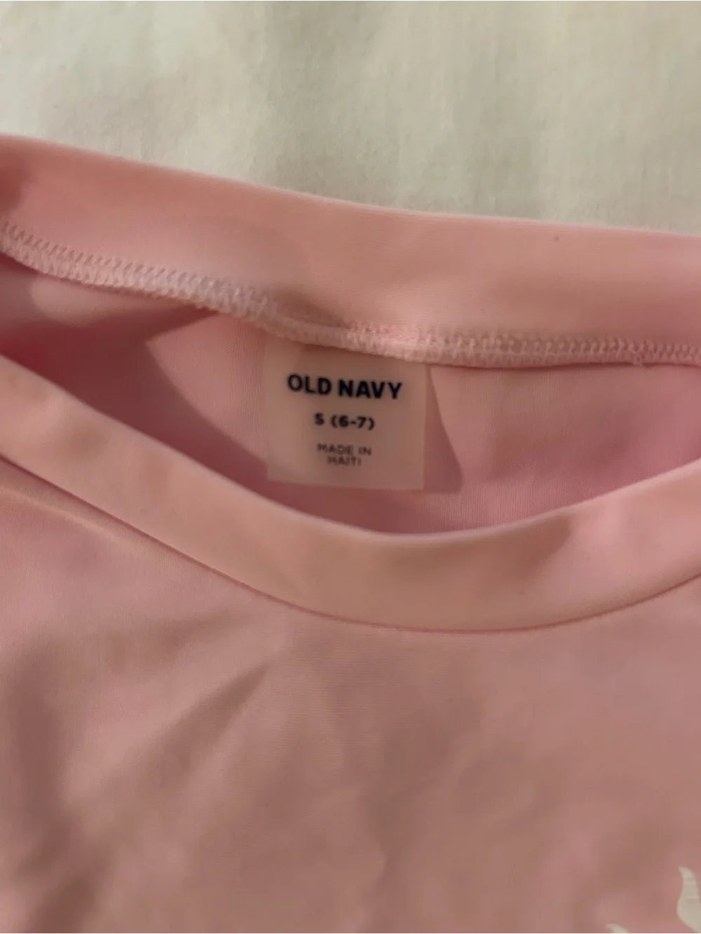 Old Navy Pink Long-Sleeve Girls' Rashguard with Sun Graphic